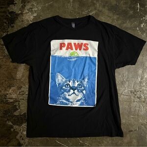 LARGE funny “Paws” Cat tee